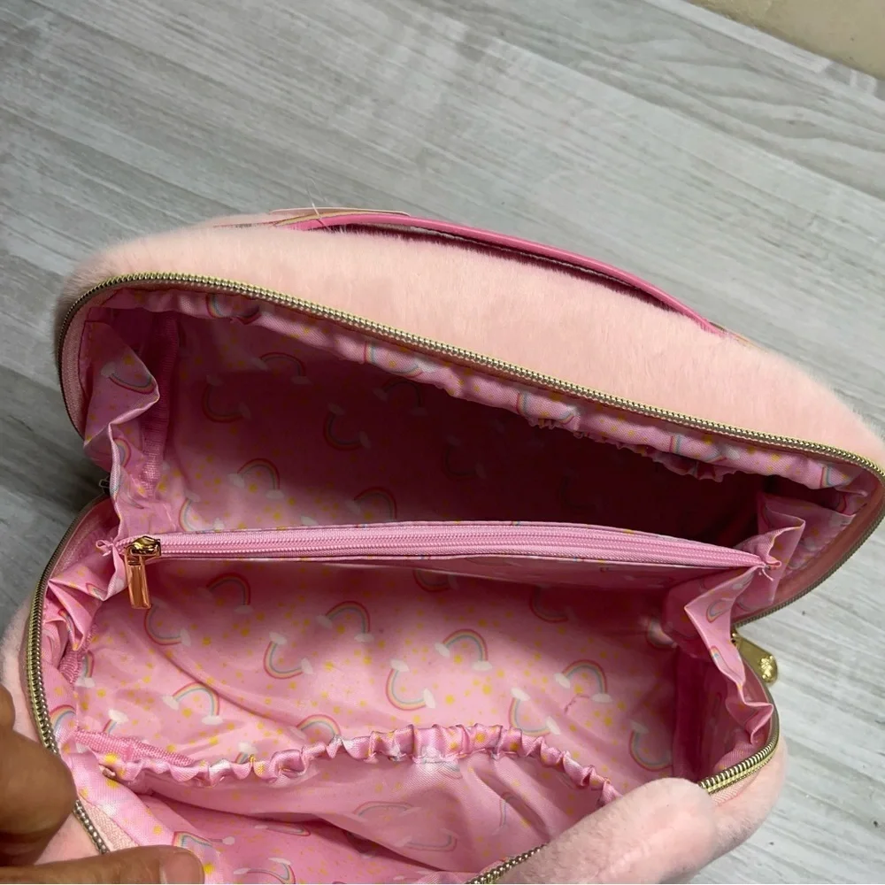 Impressions Care Bears Pink Plush Unfold Travel Makeup Cosmetic Zip Pouch New